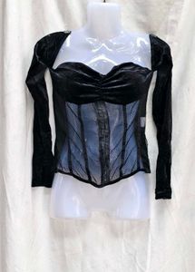 I. Black Velvet Corset Top
