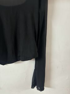 black mesh top