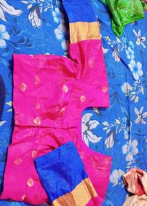 Pink &amp; Blue Saree