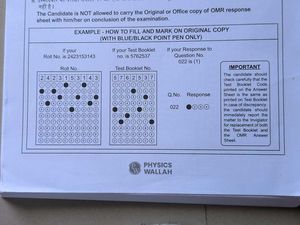 Physics Wallah OMR Sheet