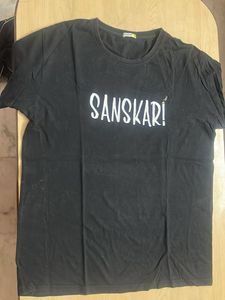 Black 'Sanskari' Graphic T-Shirt