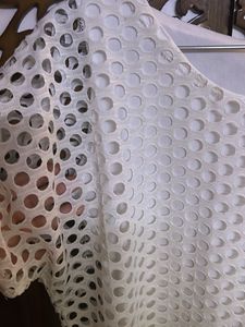 White Crochet Style Tunic Top
