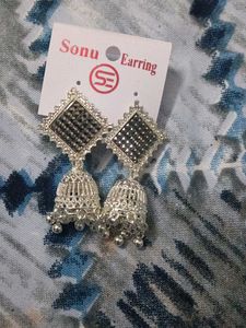 Silver Jhumka Earrings