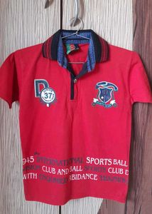 Boys Red Fancy Tshirt