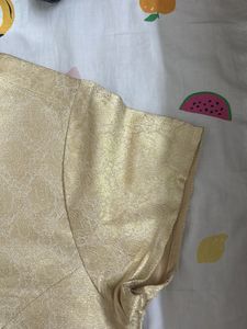 Brocade Gold And White Blouse