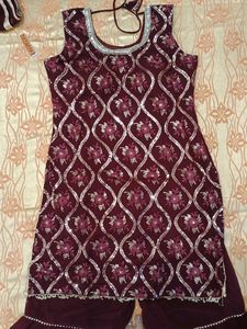 Kurta Sharara Dupatta Set With Coreset Chest