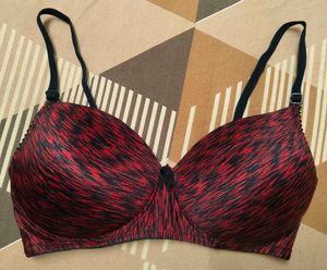 Patterned Maroon Bra