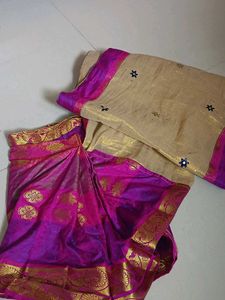 Pink &amp; Gold Lehenga Choli Set