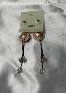 Floral Tassel Dangle Earrings