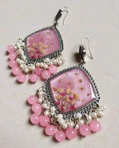 Elegant Handmade Resin Jhumka Earrings