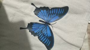 White Butterfly Printed Tote Bag