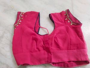 Elegant Pink Embroidered Saree