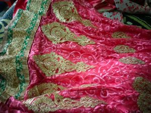 Elegant Pink &amp; Gold Embroidered Saree