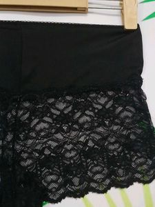 (400)Chic Black Lace Boy Shorts Underwear