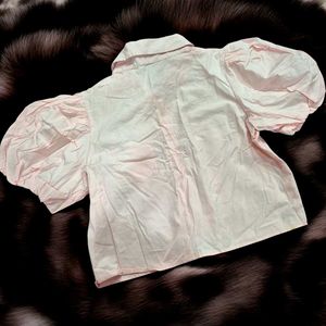 Stylish Pink Button-Up Shirt with Floral Applique