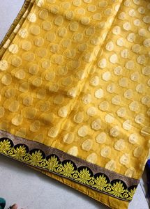 Yellow Saree With Black Border
