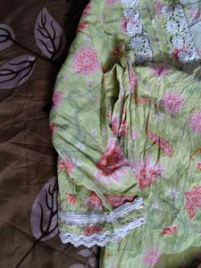 Pure Cotton Vishudh Lace Work Kurta Set