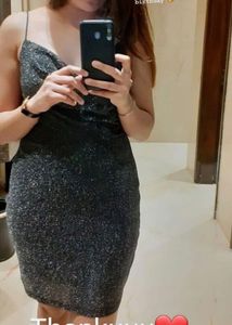 Glittery Black Bodycon Dress