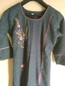 Embroidered Blue Kurta