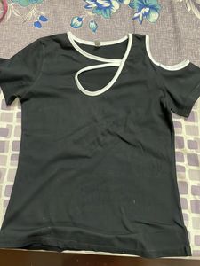Girl Tops Combo Of Two Black And Baby Pink One T-s