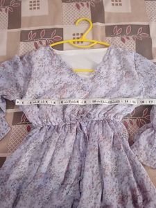 Light Blue Printed Casual Top