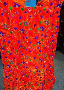 Floral Embroidered Orange Top