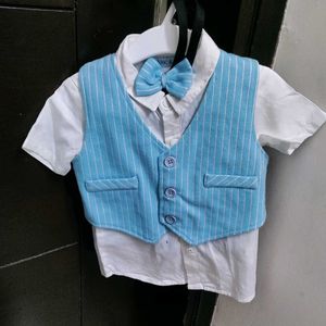 Baby Boy's Blue Vest Outfit