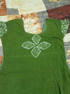 Green Printed Kurta