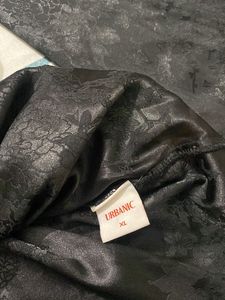 Self Print Black Silk Dress !!