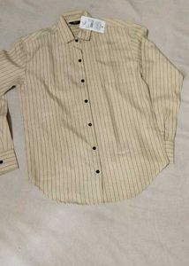 oversized women's Striped Button-Down Shirt