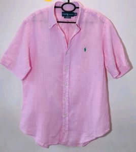 Pink Checked Short Sleeve Shirt