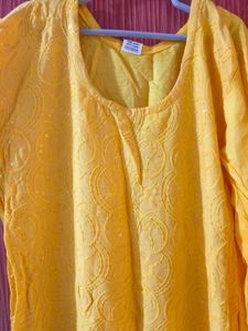 yellow straight kurta