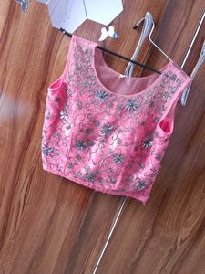 Gray Lehenga With Cute Pink Blouse