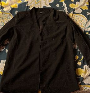 Shopper Stop, black Glitter Woman Blazer - S