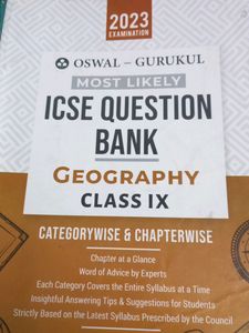 ICSE Oswal Question Bank Geography Class 9