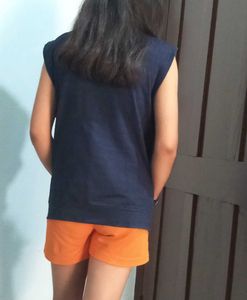 Navy blue Sleeveless Jacket