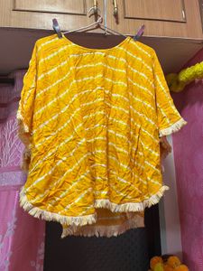 Fancy Yellow Kaftan Cotton Top.