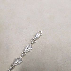 Pure Silver CZ Adjustable Hand Bracelet