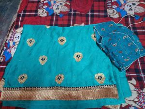 Elegant Party Heavy Work Saree Ready Made Blouse
