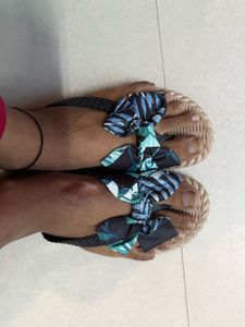 Cassiey Floral Bow Flip Flops