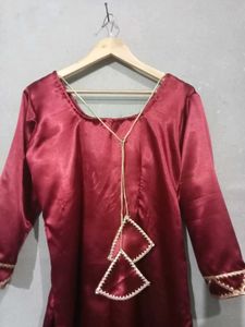 Red Satin Salwar Suit