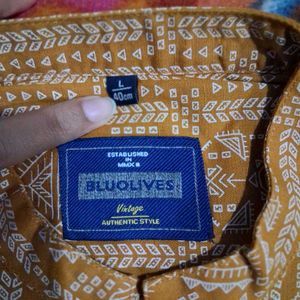 Patterned Bandhgala Style Shirt