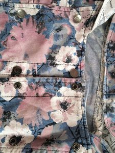 stylish denim floral hoodie