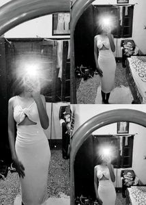 White Cutout Midi Dress