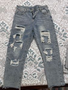 Ribbed Straight Fit Jeans