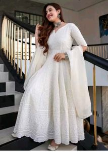 White Chikankari Embroidered Kurta Set