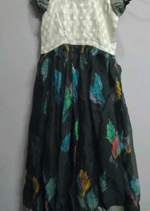New Feather Print Dress for girls
