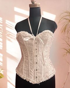 White Lace Up Corset