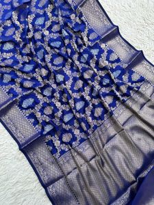 Elegant Blue Banarasi Saree