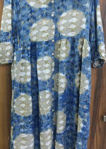 Boho Chic Blue Print Midi Dress
